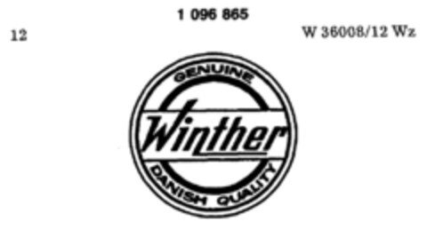 Winther GENUINE DANISH QUALITY Logo (DPMA, 19.03.1986)