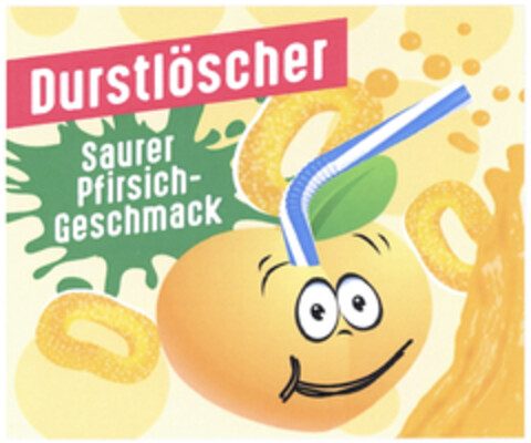 Durstlöscher Saurer Pfirsich-Geschmack Logo (DPMA, 02.10.2023)