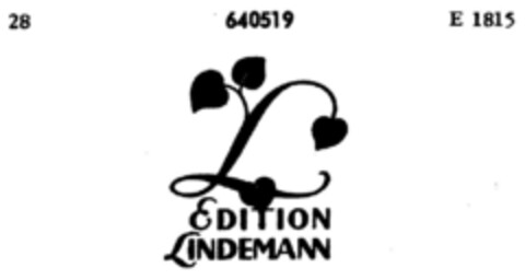 EDITION LINDEMANN Logo (DPMA, 16.06.1952)