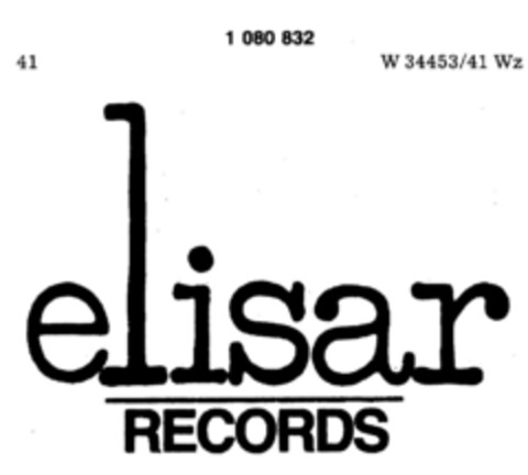 elisar RECORDS Logo (DPMA, 06.09.1984)