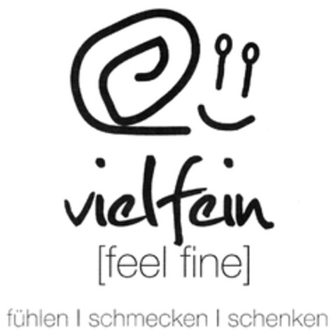 vielfein [feel fine] fühlen | schmecken | schenken Logo (DPMA, 16.10.2012)