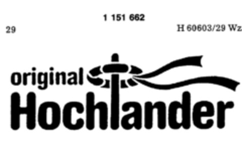 original Hochlander Logo (DPMA, 23.11.1988)