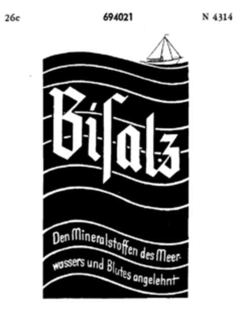 Bisalz Den Mineralstoffen des Meerwassers und Blutes angelehnt Logo (DPMA, 15.12.1955)