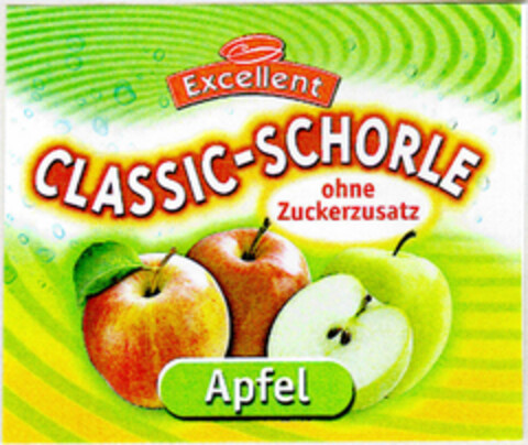 Excellent CLASSIC-SCHORLE ohne Zuckerzusatz Apfel Logo (DPMA, 07.04.2001)