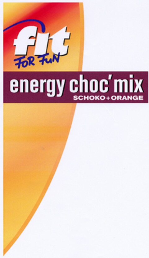 fit FoR FuN energy choc' mix SCHOKO+ORANGE Logo (DPMA, 04/23/2003)