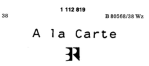 A la Carte BR Logo (DPMA, 22.11.1986)
