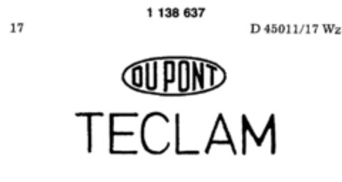 DU PONT TECLAM Logo (DPMA, 04.08.1988)