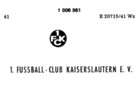 1. Fussball-Club KAISERSLAUTERN E.V. Logo (DPMA, 04/02/1979)