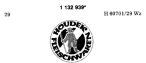 HOUDEK FLEISCHWAREN Logo (DPMA, 14.12.1988)