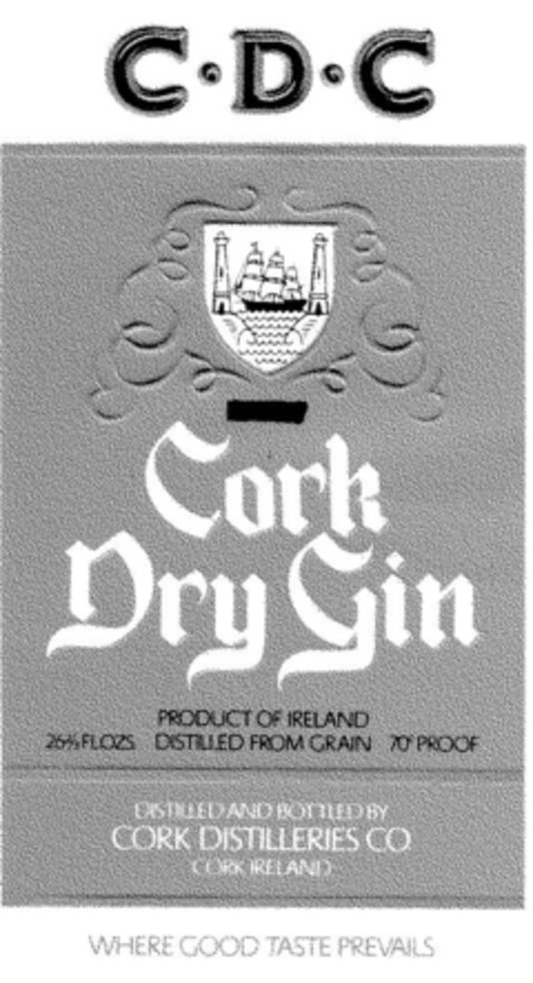 C D C  Cork Dry Gin Logo (DPMA, 04.11.1976)