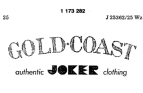 GOLD-COAST authentic JOKER clothing Logo (DPMA, 28.06.1990)