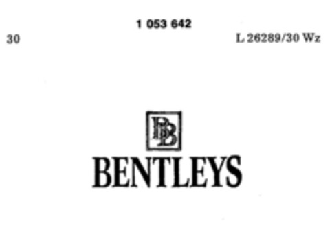 BB BENTLEYS Logo (DPMA, 24.02.1983)