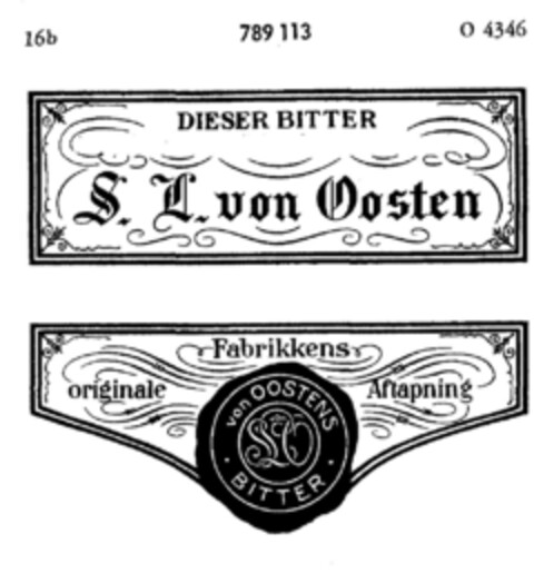 DIESER BITTER von Oosten Logo (DPMA, 01.09.1962)