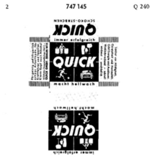 QUICK immer erfolgreich macht hellwach Logo (DPMA, 07/18/1957)