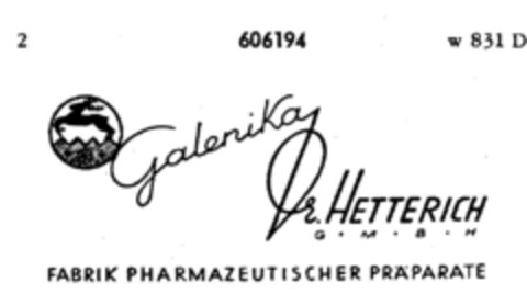 Galenika Dr. Hetterich Logo (DPMA, 10/01/1948)