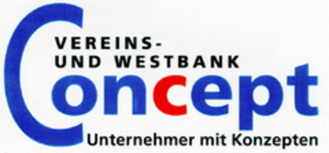 VEREINS- UND WESTBANK Concept Unternehmer mit Konzepten Logo (DPMA, 04.08.2000)