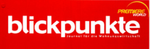 PREMIERE WORLD blickpunkte Journal für die Wohnungswirtschaft Logo (DPMA, 04.10.2001)