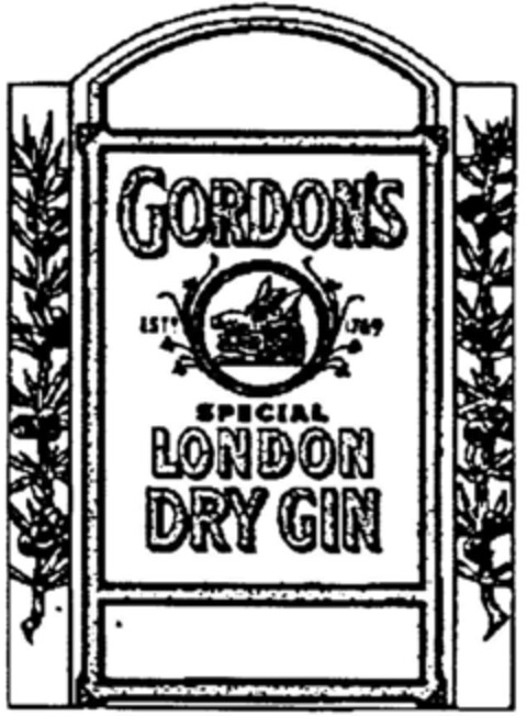 GORDON'S LONDON DRY GIN Logo (DPMA, 10.10.1997)