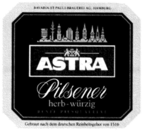 ASTRA Pilsener herb-würzig Logo (DPMA, 03.12.1992)