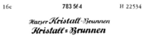 Harzer Kristall-Brunnen Kristall=Brunnen Logo (DPMA, 18.12.1962)