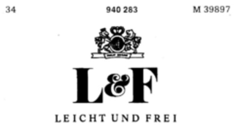 L&F LEICHT UND FREI Logo (DPMA, 12/04/1974)