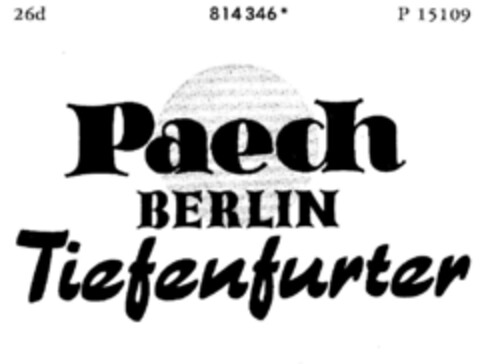 Paech BERLIN Tiefenfurter Logo (DPMA, 12.11.1965)