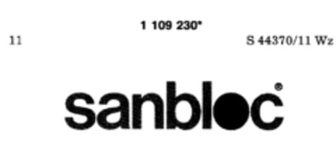 sanbloc Logo (DPMA, 03.02.1987)