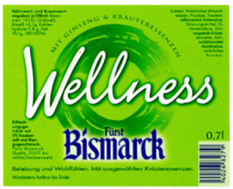 Wellness Fürst Bismarck Logo (DPMA, 09.03.2001)