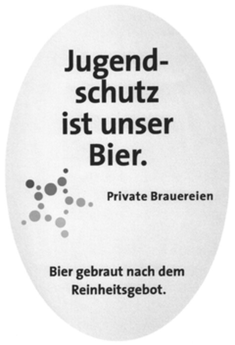 Jugendschutz ist unser Bier. Private Brauereien Bier gebraut nach dem Reinheitsgebot. Logo (DPMA, 08.10.2012)