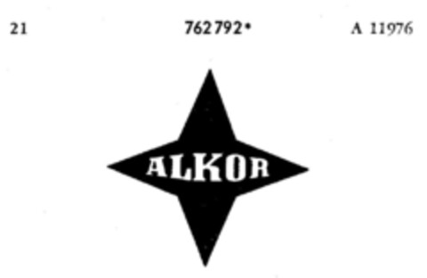 ALKOR Logo (DPMA, 03/23/1962)