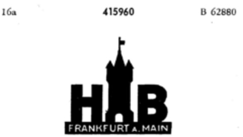HB  FRANKFURT A. MAIN Logo (DPMA, 14.12.1929)
