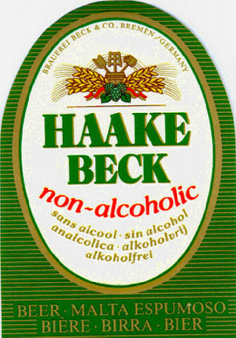 HAAKE BECK non-alcoholic Logo (DPMA, 31.08.1989)