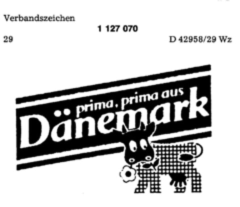 prima, prima aus Dänemark Logo (DPMA, 26.01.1987)