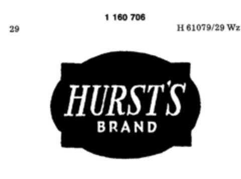 HURST'S BRAND Logo (DPMA, 17.02.1989)
