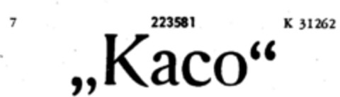 "Kaco" Logo (DPMA, 06.03.1918)