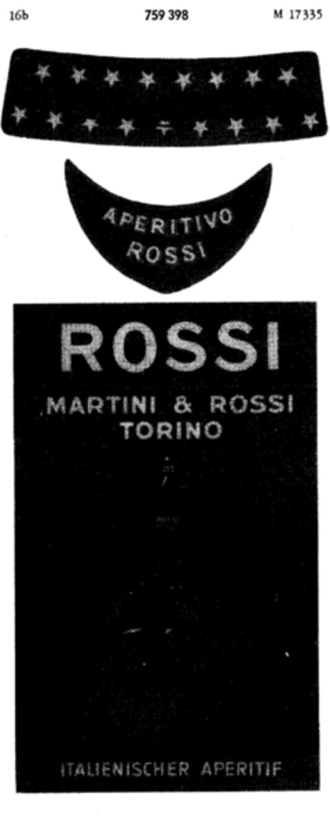 ROSSI MARTINI & ROSSI TORINO Logo (DPMA, 23.12.1960)