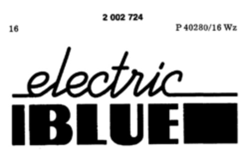 electric BLUE Logo (DPMA, 13.11.1990)