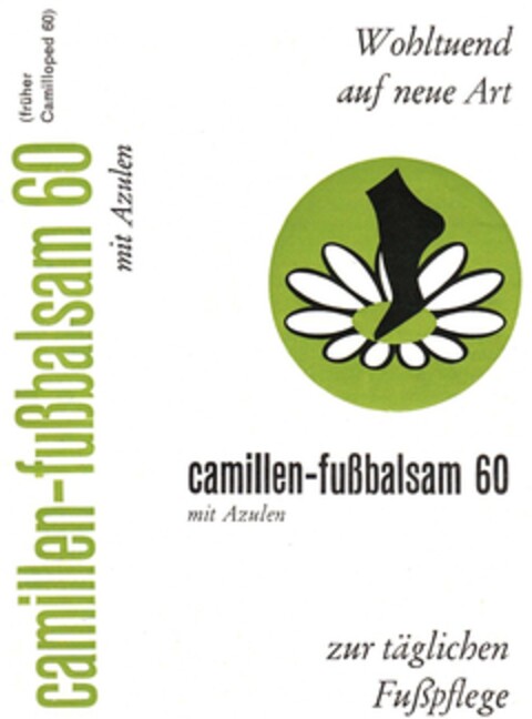 camillen-fussbalsam 60 mit Azulen Logo (DPMA, 14.08.1963)