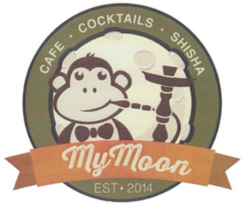 CAFE · COCKTAILS · SHISHA MyMoon EST · 2014 Logo (DPMA, 06.11.2014)