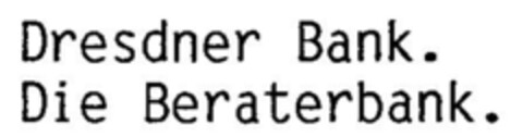 Dresdner Bank. Die Beraterbank. Logo (DPMA, 03/10/1998)