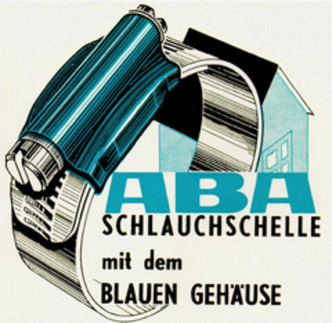 ABA SCHLAUCHSCHELLE mit dem BLAUEN GEHÄUSE Logo (DPMA, 05/03/1961)