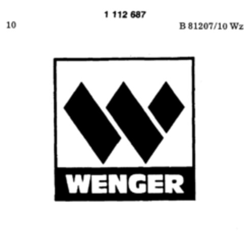 W WENGER Logo (DPMA, 26.02.1987)