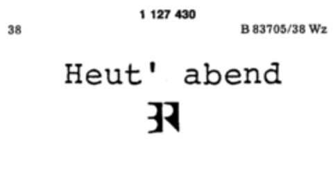 BR Heut` abend Logo (DPMA, 01/23/1988)