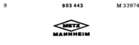 METZ MANNHEIM Logo (DPMA, 23.03.1971)