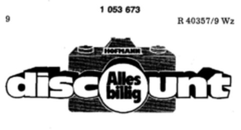 HOFMANN discount Alles billig Logo (DPMA, 30.09.1982)