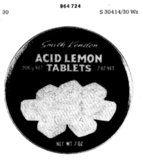 ACID LEMON TABLETS Logo (DPMA, 06.11.1976)