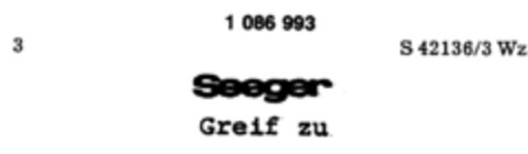 Seeger Greif zu Logo (DPMA, 01.08.1985)