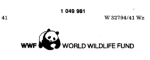 WWF WORLD WILDLIFE FUND Logo (DPMA, 11/20/1982)
