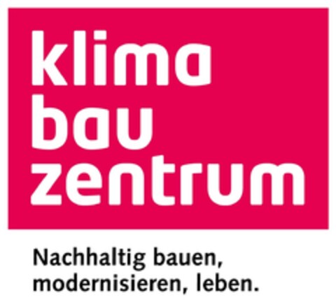 klima bau zentrum Nachhaltig bauen, modernisieren, leben. Logo (DPMA, 18.03.2024)