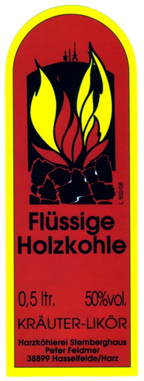 Flüssige Holzkohle KRÄUTER-LIKÖR Logo (DPMA, 07/11/2007)